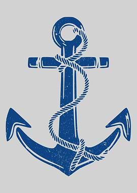 vintage distressed ship sailing boat nautical grungy navy blue old anchor rope sailor cool graphic cute design