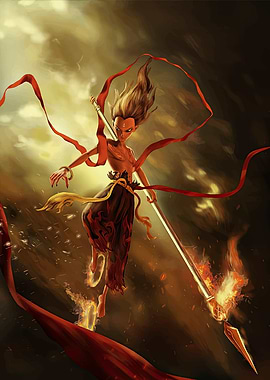 Monkey King with Flaming Staff