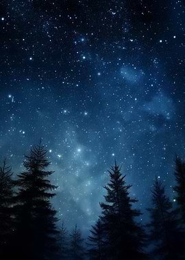 Starry Night Forest