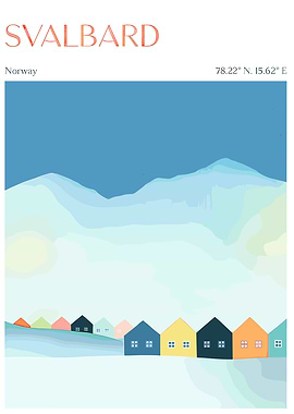 Svalbard Norway Minimalist Travel Poster