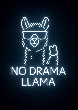 No Drama Llama Neon Sign