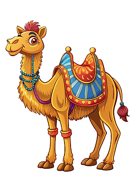 Cartoon Camel with Saddle