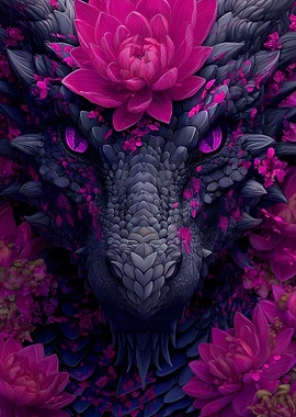 Floral Dragon Portrait