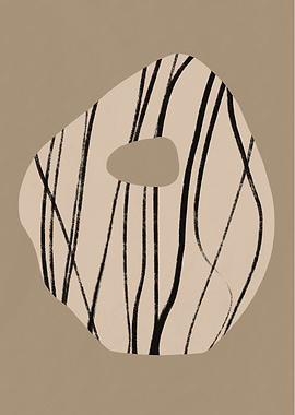 Abstract Beige and Black Poster