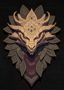 Dragon Head with Leaf-like Mane