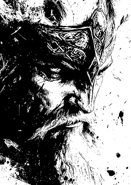 Monochrome Warrior Portrait