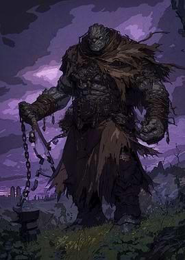 Stone Giant with Chain Mace