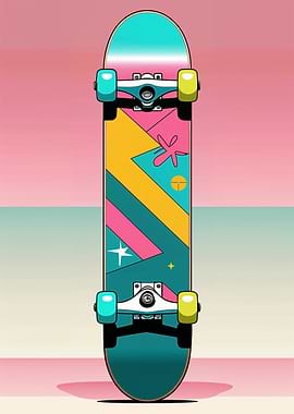 Retro Pop Art Skateboard