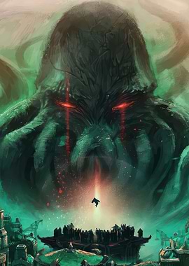 Cthulhu Rising Over City