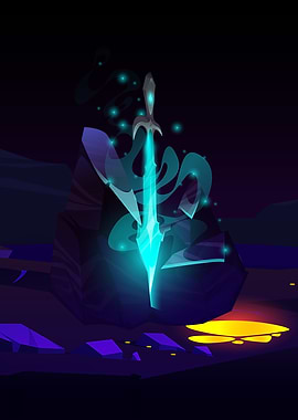 Glowing Sword in Stone