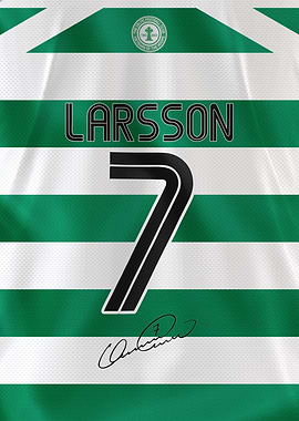 Larsson Celtic Football Jersey Number 7