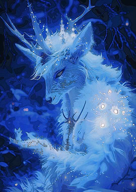 Mystical Blue Deer Digital