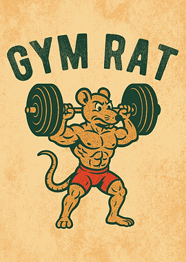 Gym Rat Cartoon Illustration
