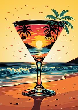 Tropical Sunset Cocktail - Beach Vibes in a Glass