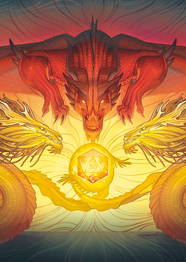 D&D Dragons and Golden D20