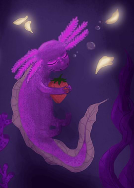 Axolotl with Strawberry