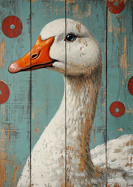 Goose Portrait on Wood Panel | Goose Wall Art