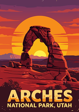 Arches National Park - Sunset Over Delicate Arch - Utah