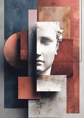 Abstract Sculpture with Geometric Shapes