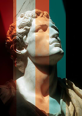 Marble Bust with Color Overlay