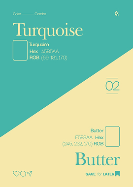 Turquoise and Butter Color Palette