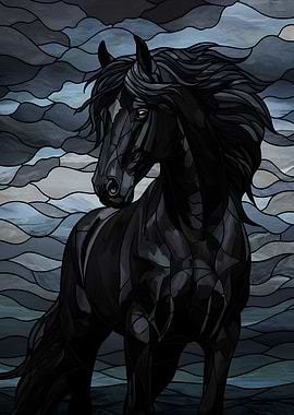 Black Horse Stained Glass