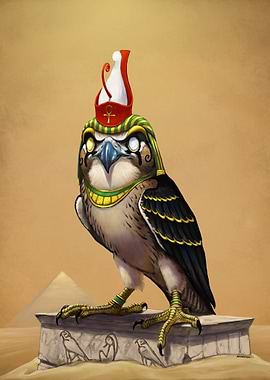 Horus Falcon Egyptian God Illustration