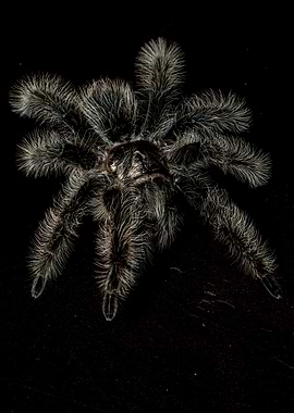 Stillness in Shadows – Curly Hair Tarantula Portrait