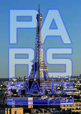 Paris France Eiffel Tower Skyline