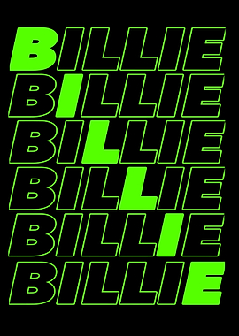 Billie Eilish Neon Green Text Art