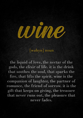 Wine Definition Art Print