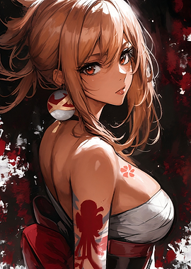 Anime Fireworks Girl