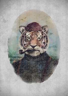 Tiger Captain with Pipe Portrait