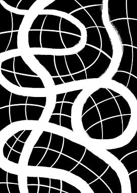 Abstract black and white lines