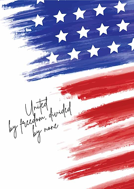 American Flag Watercolor with Quote