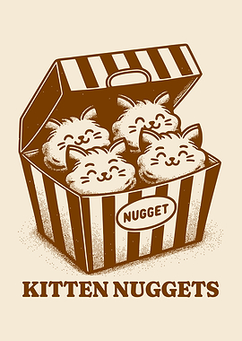 Kitten Nuggets Cute Smiling Cats Fast Food Lover