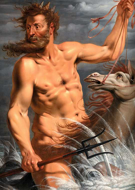 Neptune with Horse in the Sea