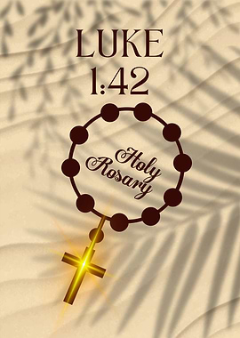 Luke 1:42 Holy Rosary Illustration