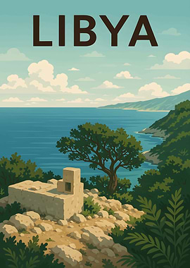Libya Travel Poster Landscape