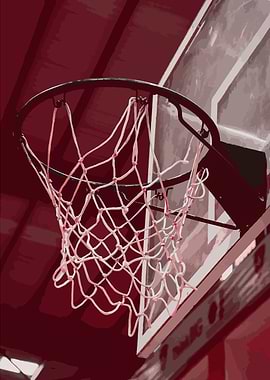 Basketball hoop and net close-up