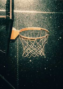 Basketball hoop in the snow