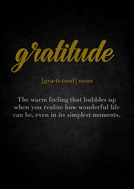 Gratitude Definition Art Print