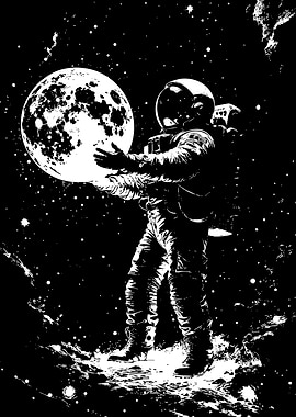Astronaut Holding the Moon