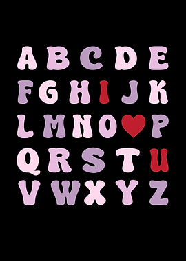 I Love You Alphabet with Heart