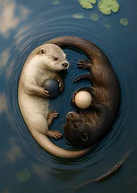 Otters Yin Yang