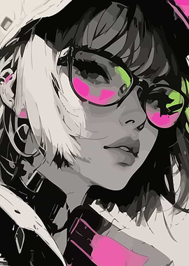 Stylish Girl with Sunglasses Portrait