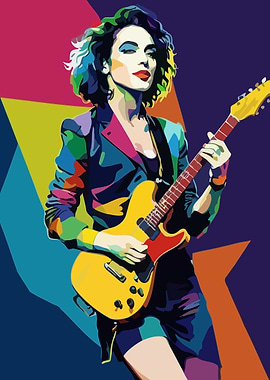 St Vincent Guitarist Pop Art Portrait