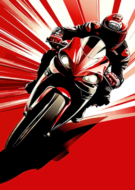 Motorcycle Racer in Action