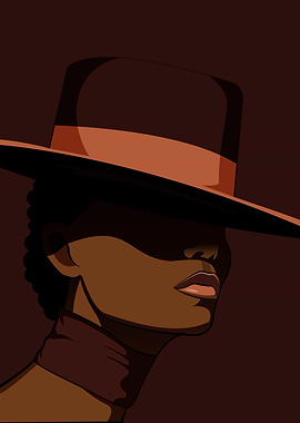 Woman in Hat Digital Art Portrait