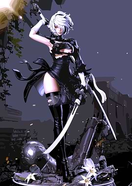 2B Nier Automata Digital Art
